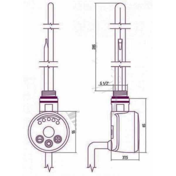 Электронагреватель для полотенцесушителя Terma MEG 1.0 300W черный