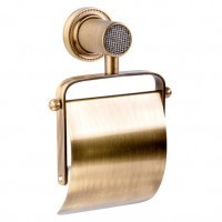 Держатель для туалетной бумаги с крышкой Boheme Royal Cristal Bronze 10921-BR