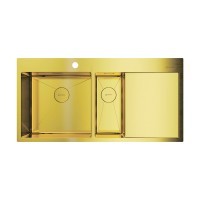 Кухонная мойка OMOIKIRI Akisame 100-2-LG-L 100х51 см (светлое золото)