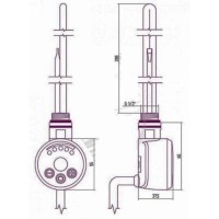Электронагреватель для полотенцесушителя Terma MEG 1.0 600W хром